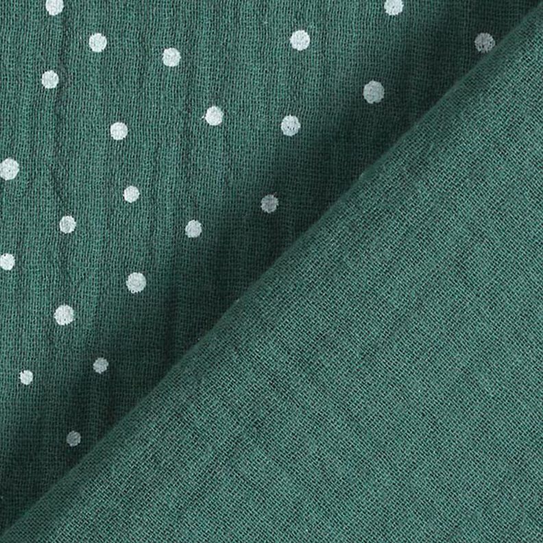 mussolina / tessuto doppio increspato piccoli pois – verde scuro/bianco,  image number 4