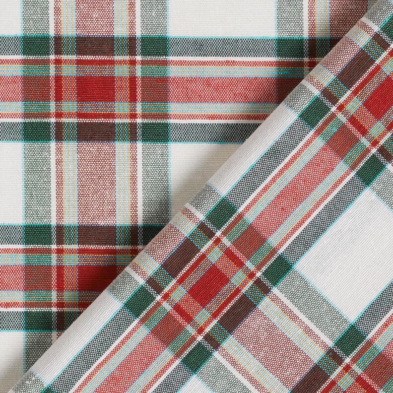 tessuto arredo Jacquard quadri classici – bianco lana/rosso carminio,  image number 4