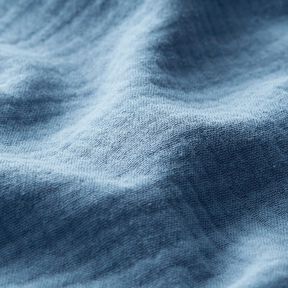 mussolina / tessuto doppio increspato – colore blu jeans, 