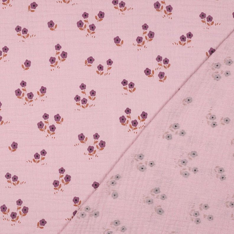 mussolina / tessuto doppio increspato fiorellini | Poppy Fabrics – rosa antico chiaro,  image number 4