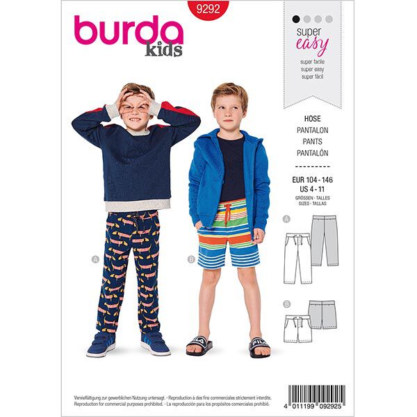 pantalone, Burda 9292 | 104-146, image number 1