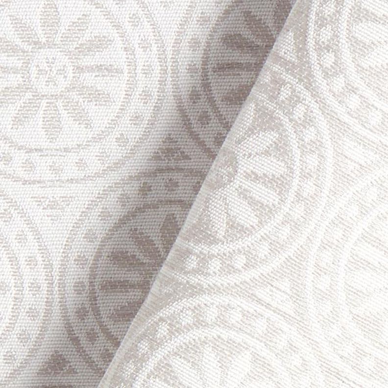 Tessuto jacquard da esterni motivi ornamentali e cerchi – grigio chiaro/bianco lana,  image number 4