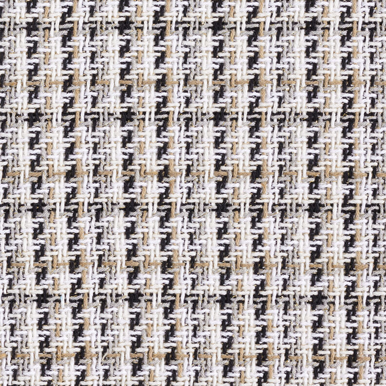 Tessuto grezzo per cappotto filato glitterato a quadri – bianco/beige,  image number 1