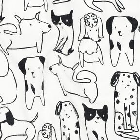 flanella di cotone cani | Poppy Fabrics – bianco/nero, 