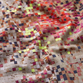 GOTS Jersey di cotone Mosaico sparso | TCC x LOOKS by Wolfgang Joop – rosso/beige scuro, 