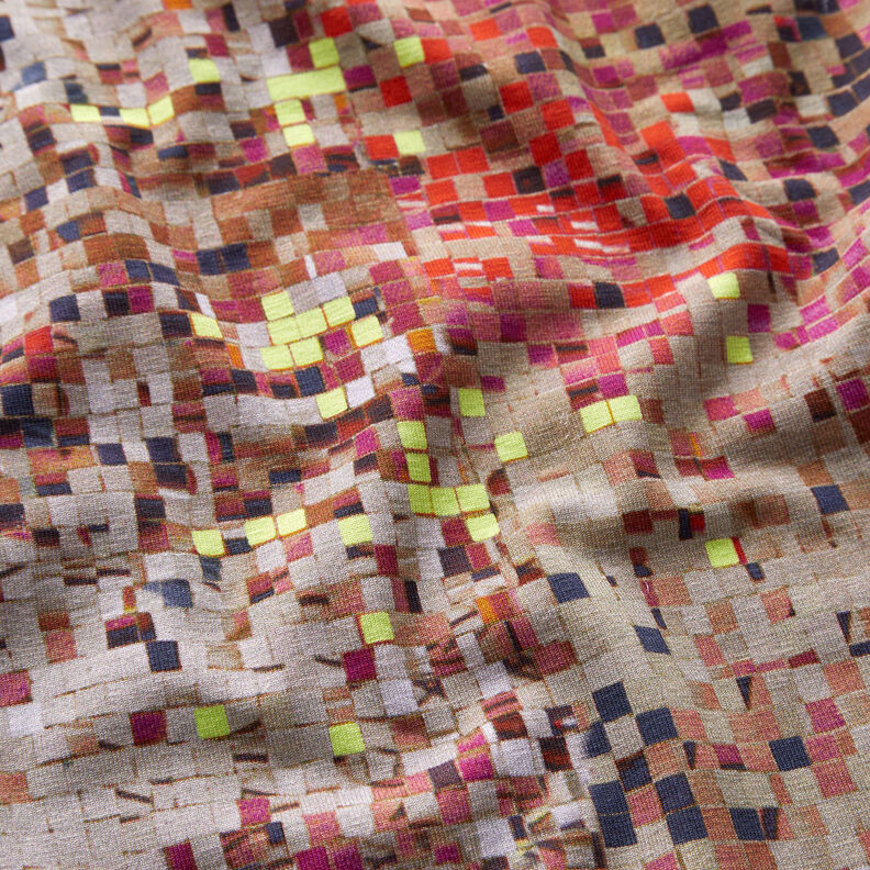 GOTS Jersey di cotone Mosaico sparso | TCC x LOOKS by Wolfgang Joop – rosso/beige scuro,  image number 3