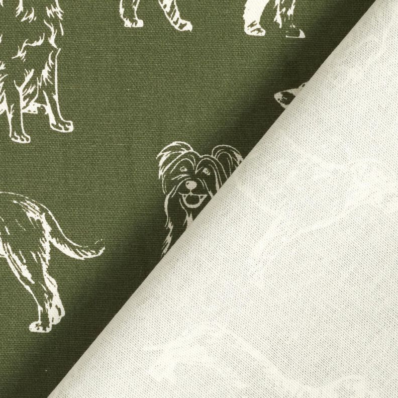 tessuto arredo tessuti canvas Cani – pino scuro/crema, image number 4