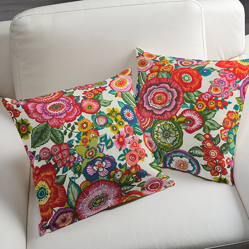 tessuto in cotone cretonne motivo floreale – rosso,  image number 8