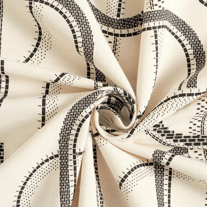 tessuto arredo mezzo panama Linee artistiche – naturale/nero,  image number 3