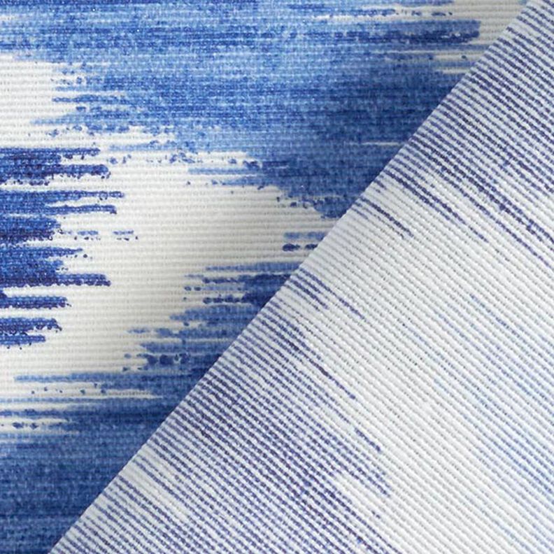 cotone rivestito, stampa ikat – blu/bianco,  image number 4