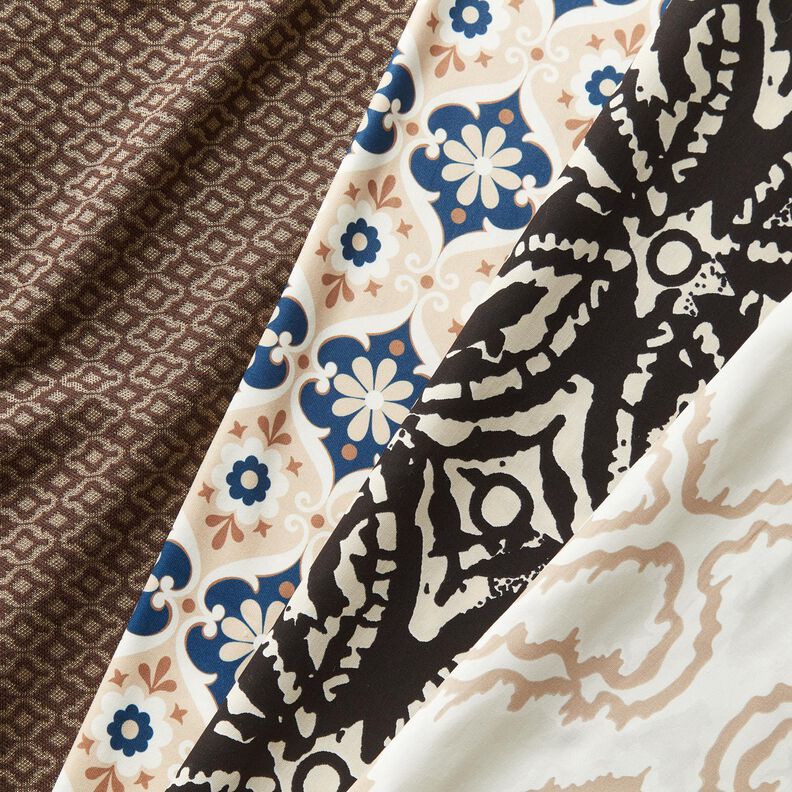 Tessuto in cotone a linee sinuose – beige/beige scuro, image number 6