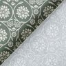 tessuto in cotone cretonne Fiori e tralci – canna palustre/bianco,  thumbnail number 4
