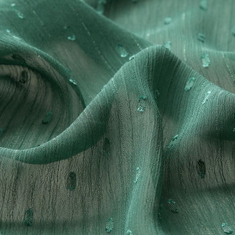Chiffon Dobby gessato metallizzato – verde abete/argento effetto metallizzato,  image number 2