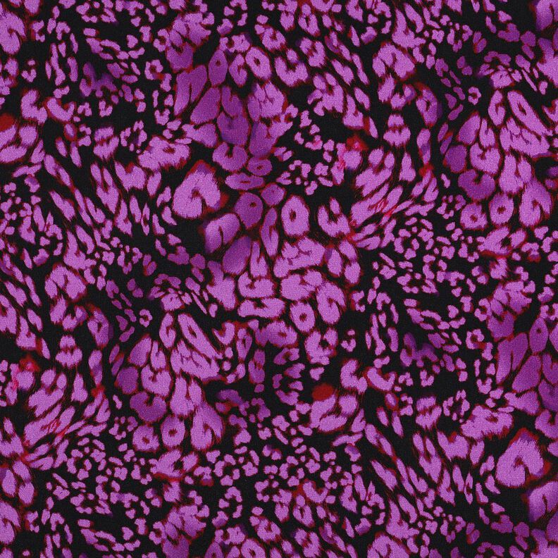Viscosa elasticizzata con stampa digitale leopardo – nero/lillà rosso,  image number 1