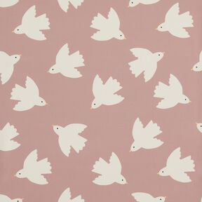 tessuto per impermeabili Uccelli stampa digitale – rosa antico chiaro, 