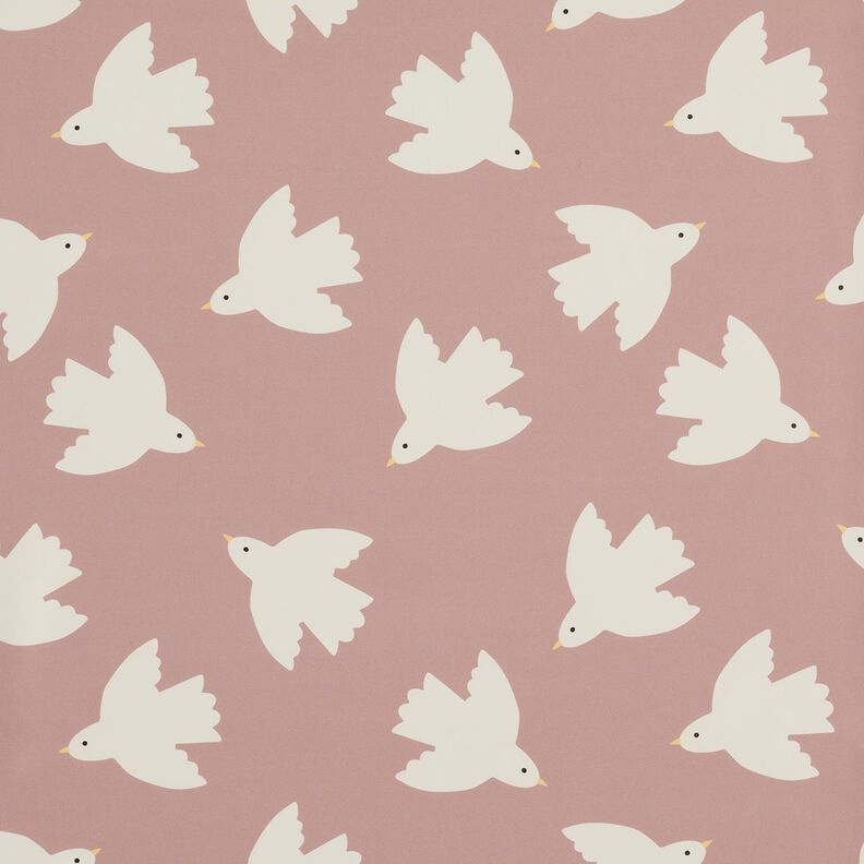 tessuto per impermeabili Uccelli stampa digitale – rosa antico chiaro,  image number 1