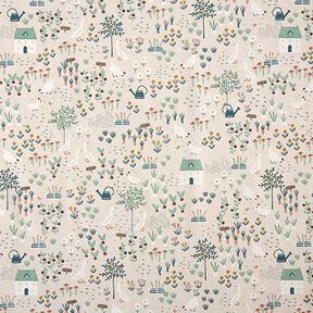 tessuto arredo mezzo panama fattoria – naturale/verde, 