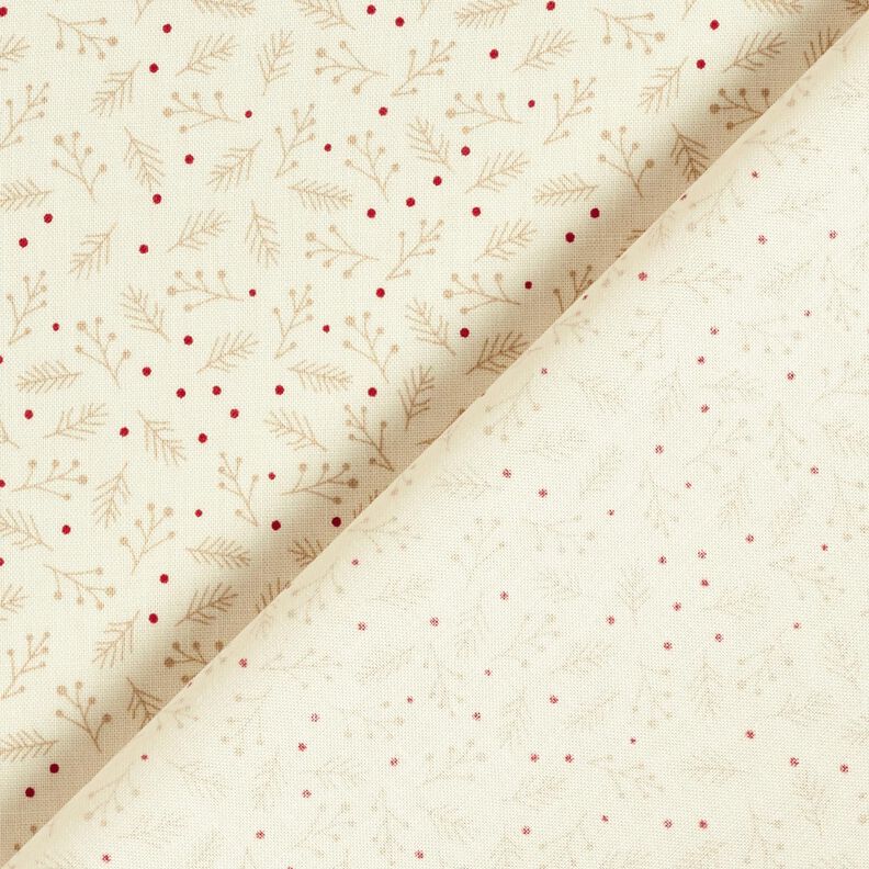 tessuto in cotone popeline Rami festivi – crema, image number 4