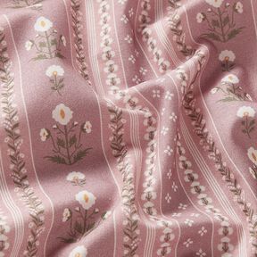 tessuto in cotone popeline Ghirlande di fiori – rosa anticato/bianco lana, 