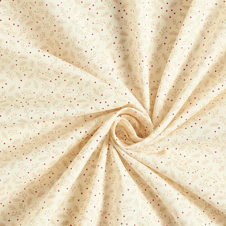tessuto in cotone popeline Rami festivi – crema, image number 3