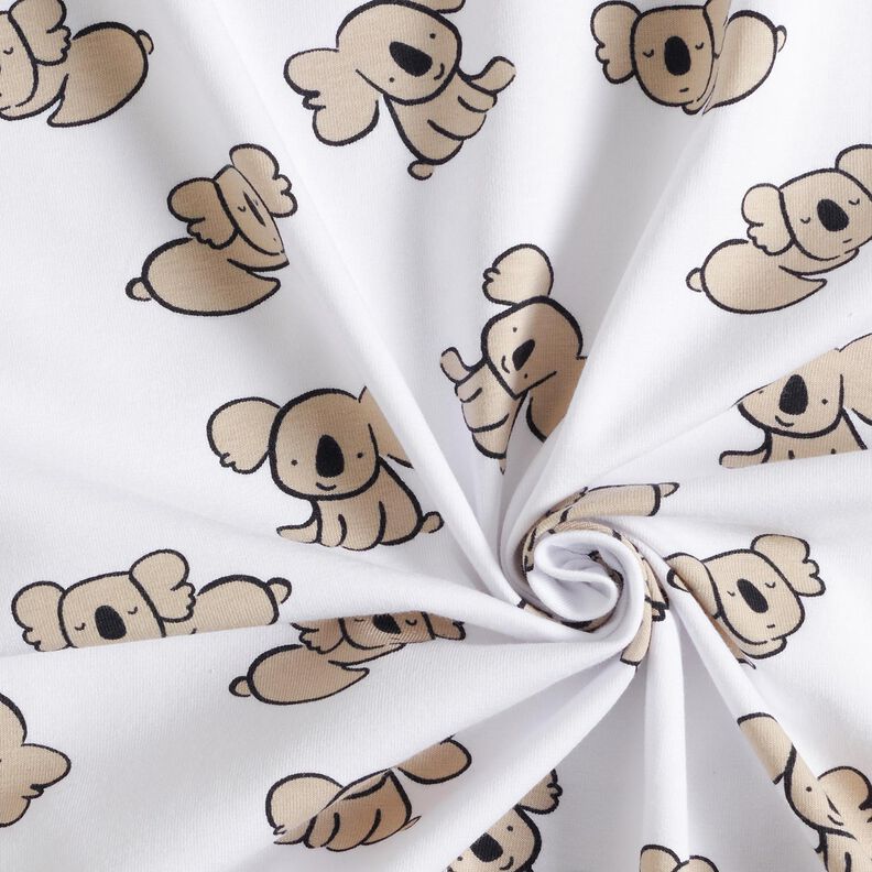 GOTS jersey di cotone Koala | Poppy Fabrics – bianco/mandorla,  image number 3