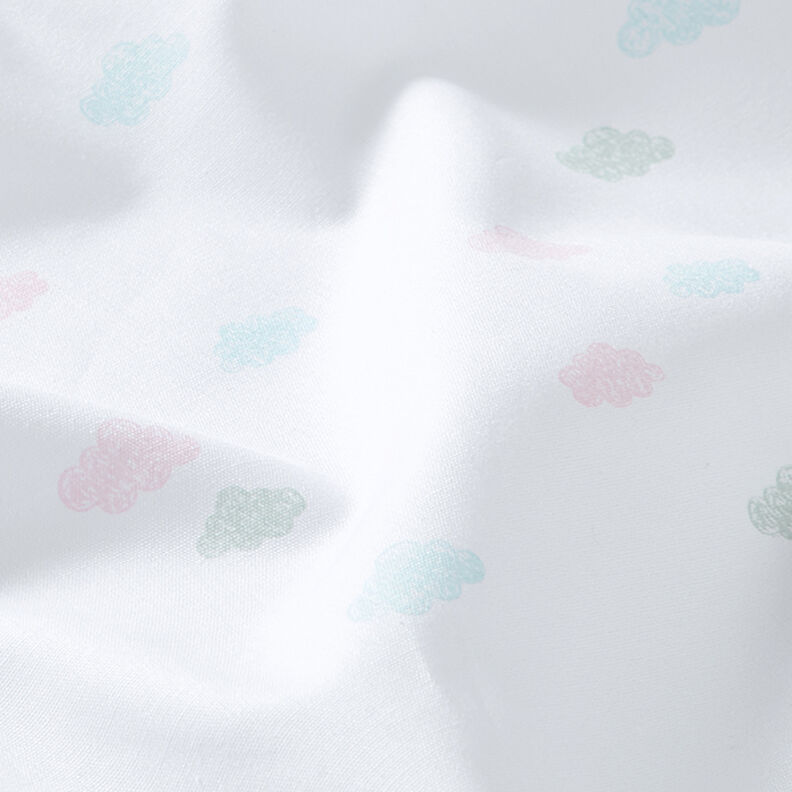 GOTS popeline di cotone nuvole effetto disegno | Tula – bianco,  image number 2