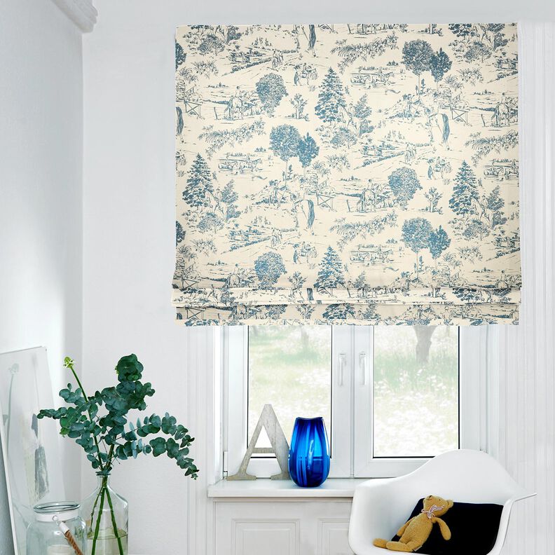 tessuto arredo panama Passeggiata – colore blu jeans/naturale,  image number 6