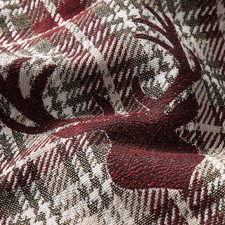 tessuto arredo gobelin Testa di cervo – rosso Bordeaux/beige, 