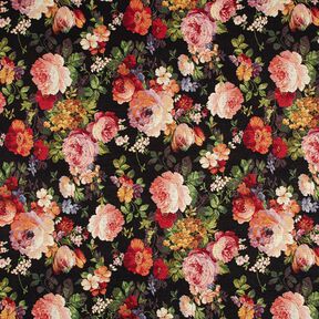 tessuto arredo gobelin mazzi di fiori – nero/terracotta, 