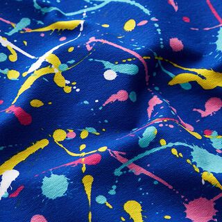 French terry, felpa estiva macchie di colore – blu reale, 