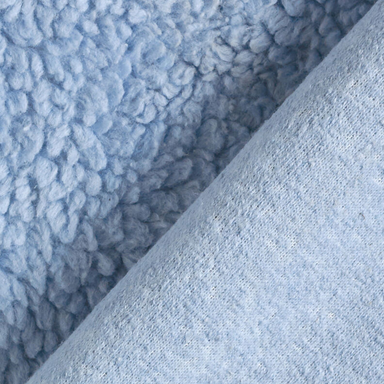 Sherpa in cotone tinta unita – azzurro,  image number 4