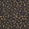 tessuto in cotone cretonne Eleganti abeti – nero/oro,  thumbnail number 1