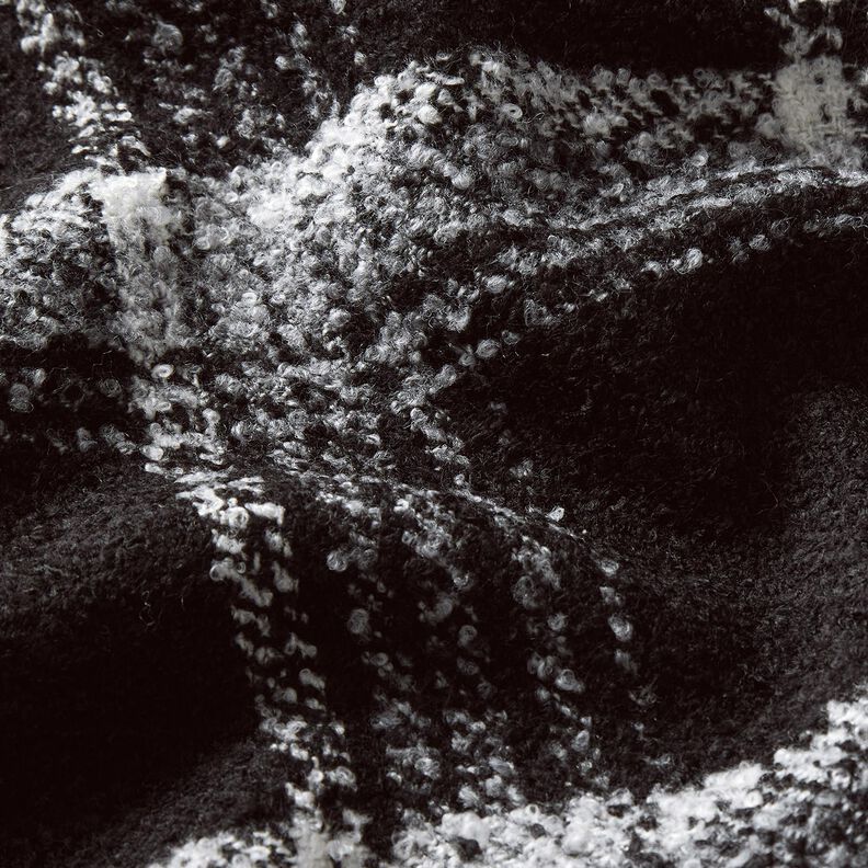 tessuto per cappotti Quadrato Boulcé – nero/bianco, image number 6