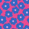popeline di cotone Big Flower | Nerida Hansen – rosa fucsia acceso/colore blu jeans,  thumbnail number 1