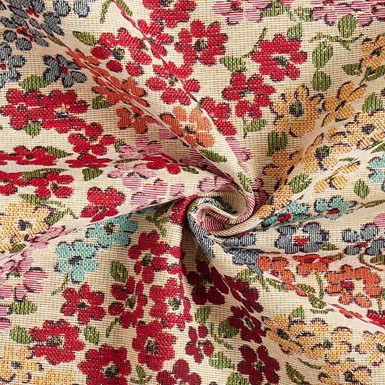 tessuto arredo gobelin Tripudio di fiori – beige chiaro/rosso,  image number 3