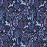 French terry, felpa estiva foresta incantata stampa digitale | Poppy Fabrics – nero-azzurro/lillà,  thumbnail number 1