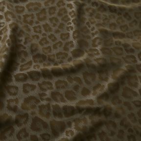 Tessuto per pantaloni rivestito in stampa leopardata spazzolata – cachi, 