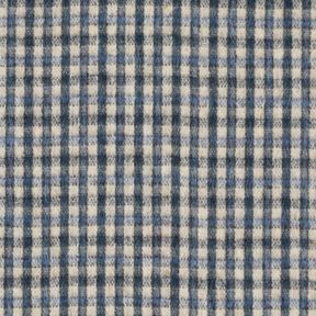 Tessuto per cappotto misto lana a quadri piccoli – beige/blu, 