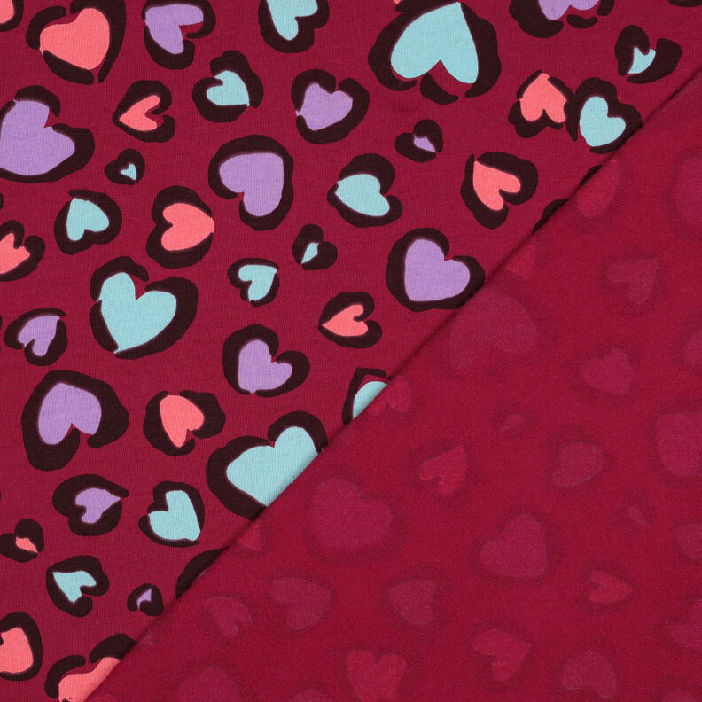 felpa garzata Cuori variopinti | Poppy Fabrics – lampone, image number 4