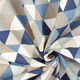 tessuto arredo mezzo panama  triangoli – blu,  thumbnail number 3