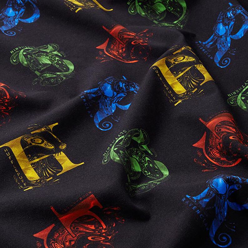 jersey di cotone Tessuto oggetto di licenza Harry Potter, iniziali e animali araldici | Warner Bros.,  image number 2