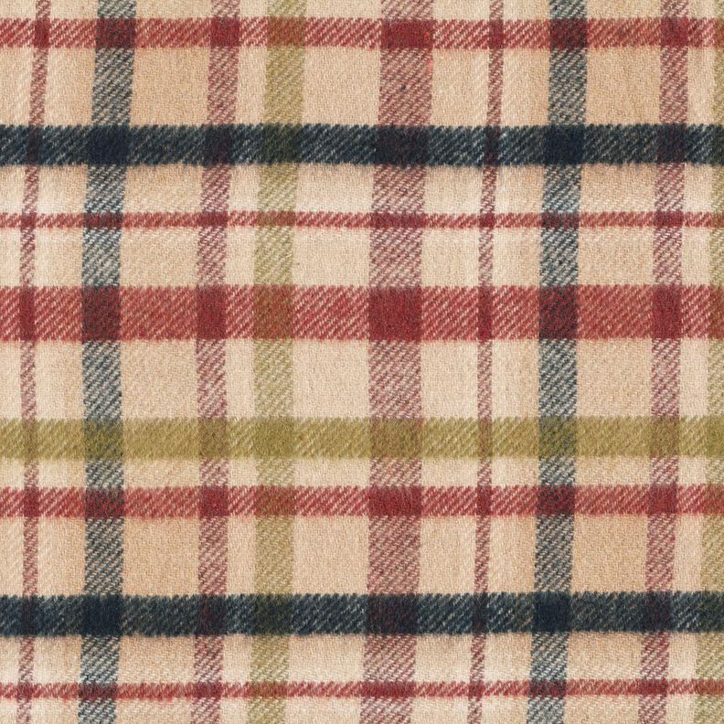 Tessuto per cappotto double face, motivo a quadri – beige/marrone,  image number 1