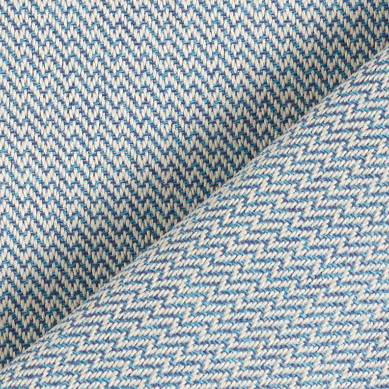 tessuto jacquard da esterni piccolo motivo zig-zag – blu marino, image number 5