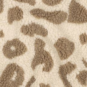 tessuto peluche leopardo – naturale/talpa scuro, 