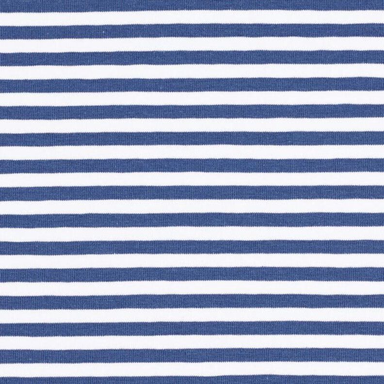jersey di cotone righe sottili – colore blu jeans/bianco,  image number 1