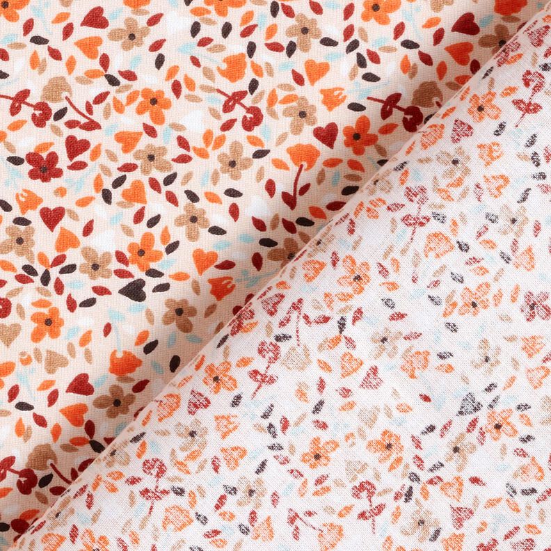tessuto in cotone cretonne fiori sparsi – rosé/arancio pesca,  image number 4