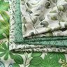 tessuto arredo mezzo panama foglie di pioppo – naturale/verde oliva scuro,  thumbnail number 5