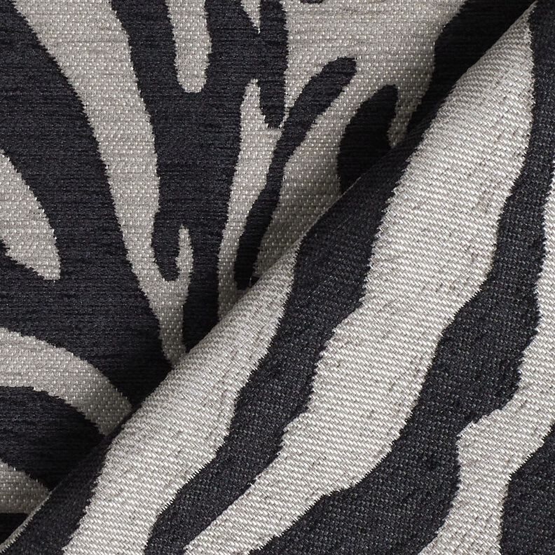 tessuto da tappezzeria Jacquard zebra – nero/grigio, image number 4