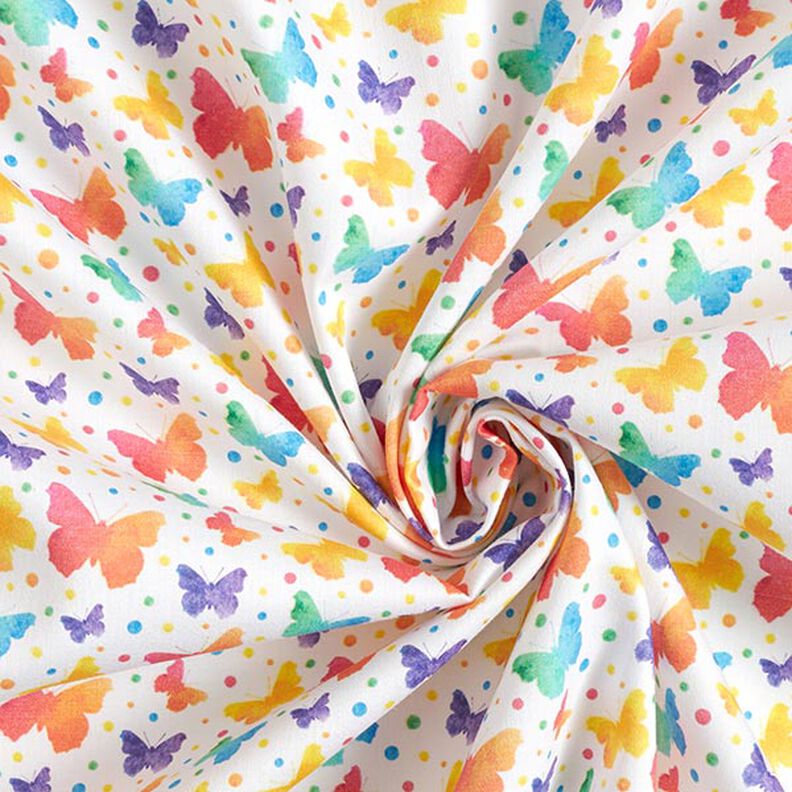 tessuto arredo satin di cotone farfalle,  image number 3