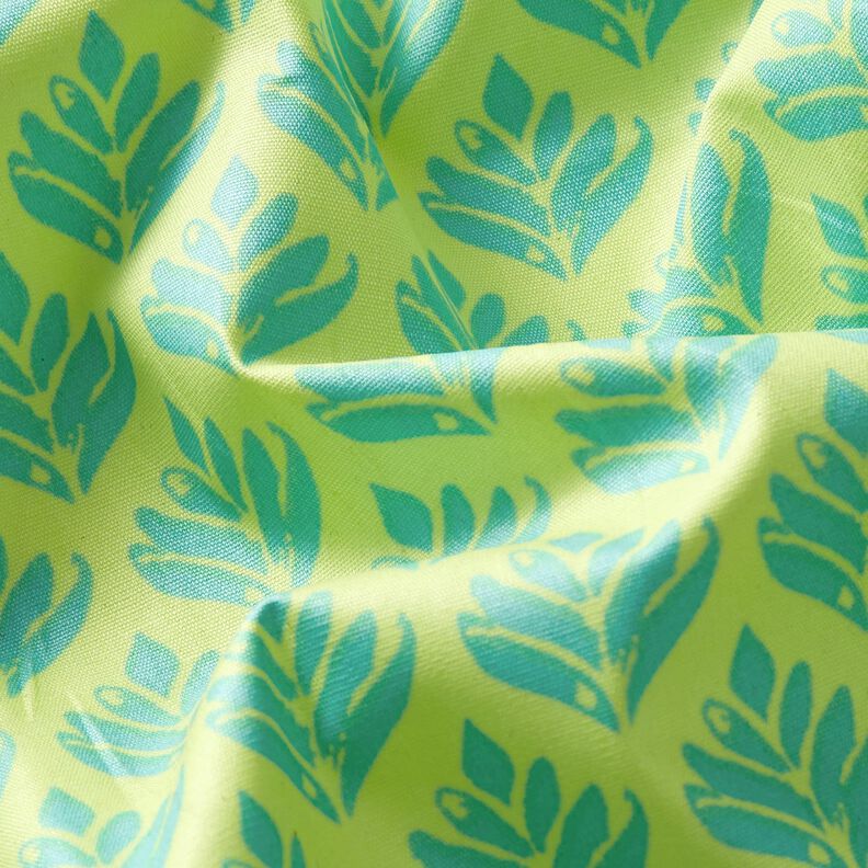 cotone rivestito Soggetti astratti – giallo limone/azzurro,  image number 2